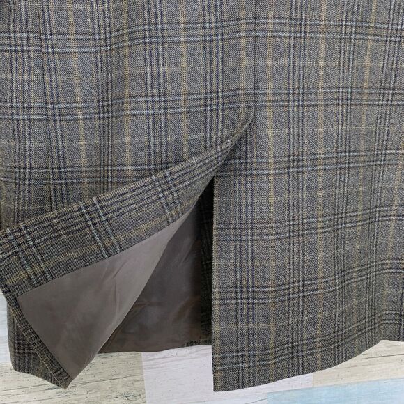 Jos A Bank Wool Sport Coat Jacket Gray Two Button Prince Of Wales Check Mens 43L - Picture 7 of 8